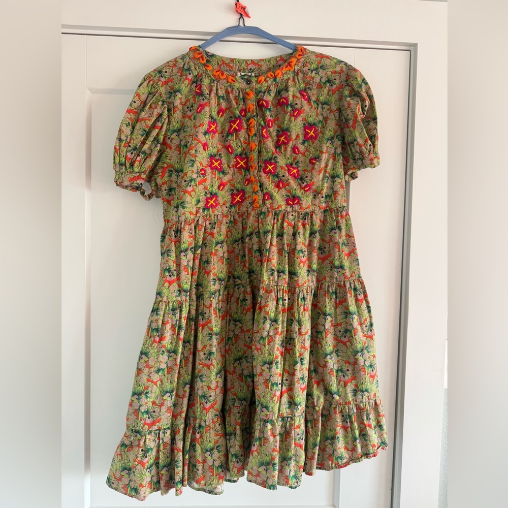Floral  Dress with Embroidered Details